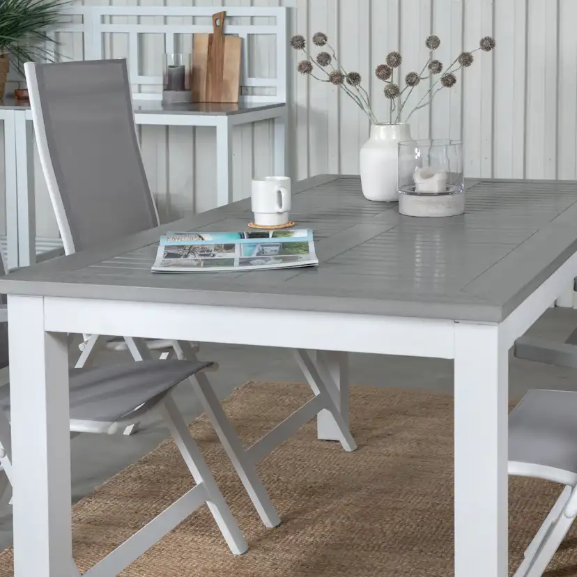 Matgrupp Venture Home Aleyna 152 Vit med 4 Aleyna Positionsstolar