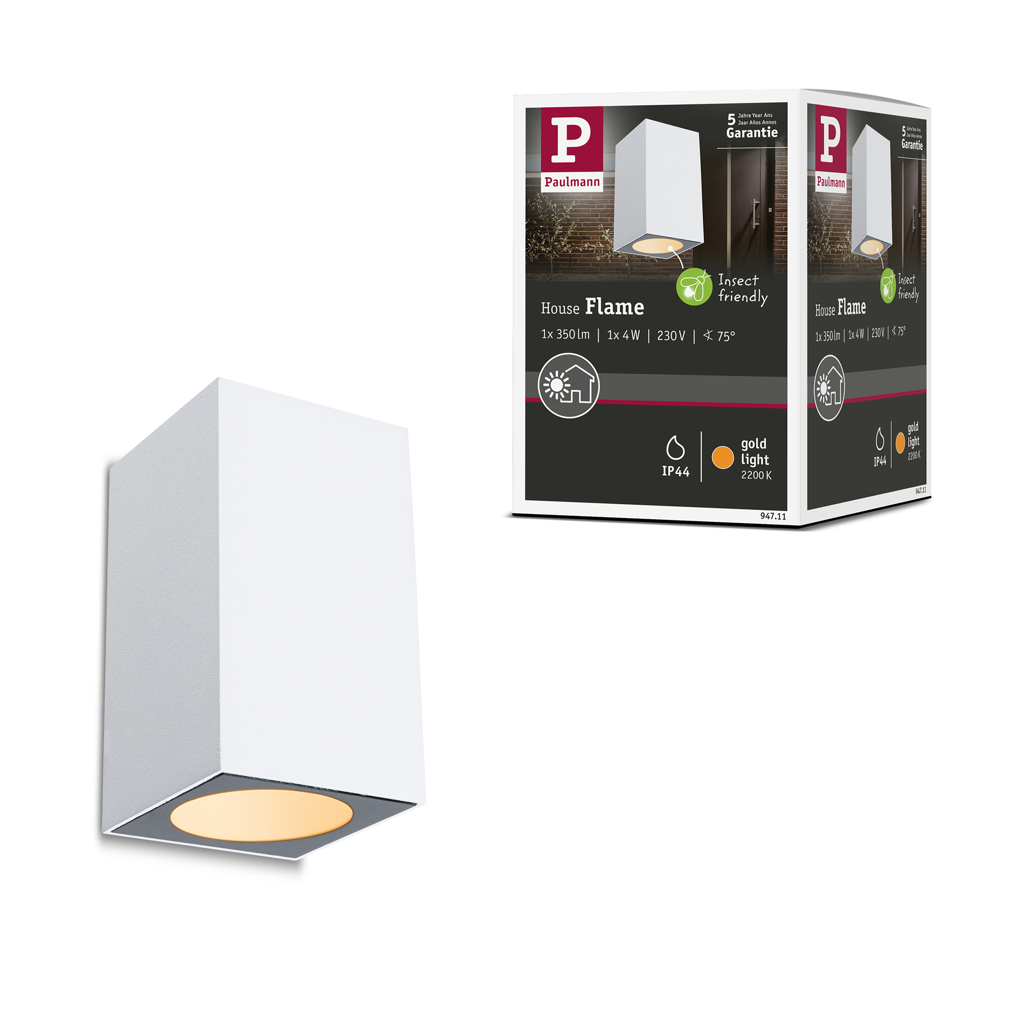 Fasadbelysning Paulmann Flame LED Nedåtljus IP44 230V