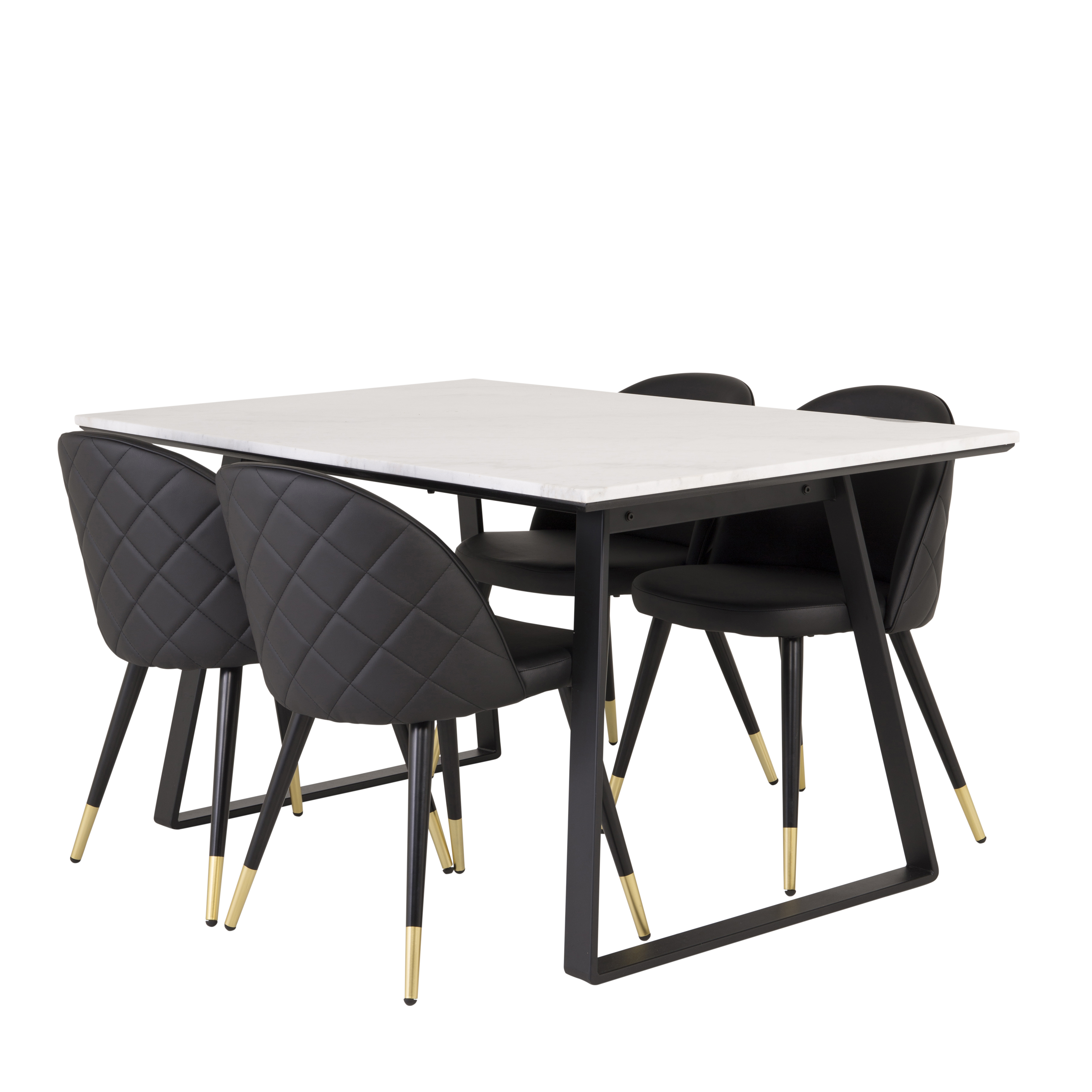 Matgrupp Venture Home Estelle 140 med 4 Valentina Stolar Läder