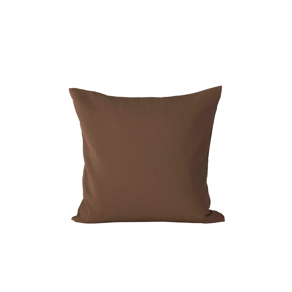 Celine Cushion Cover Poly Waffle - Dark Brown Mörkbrun