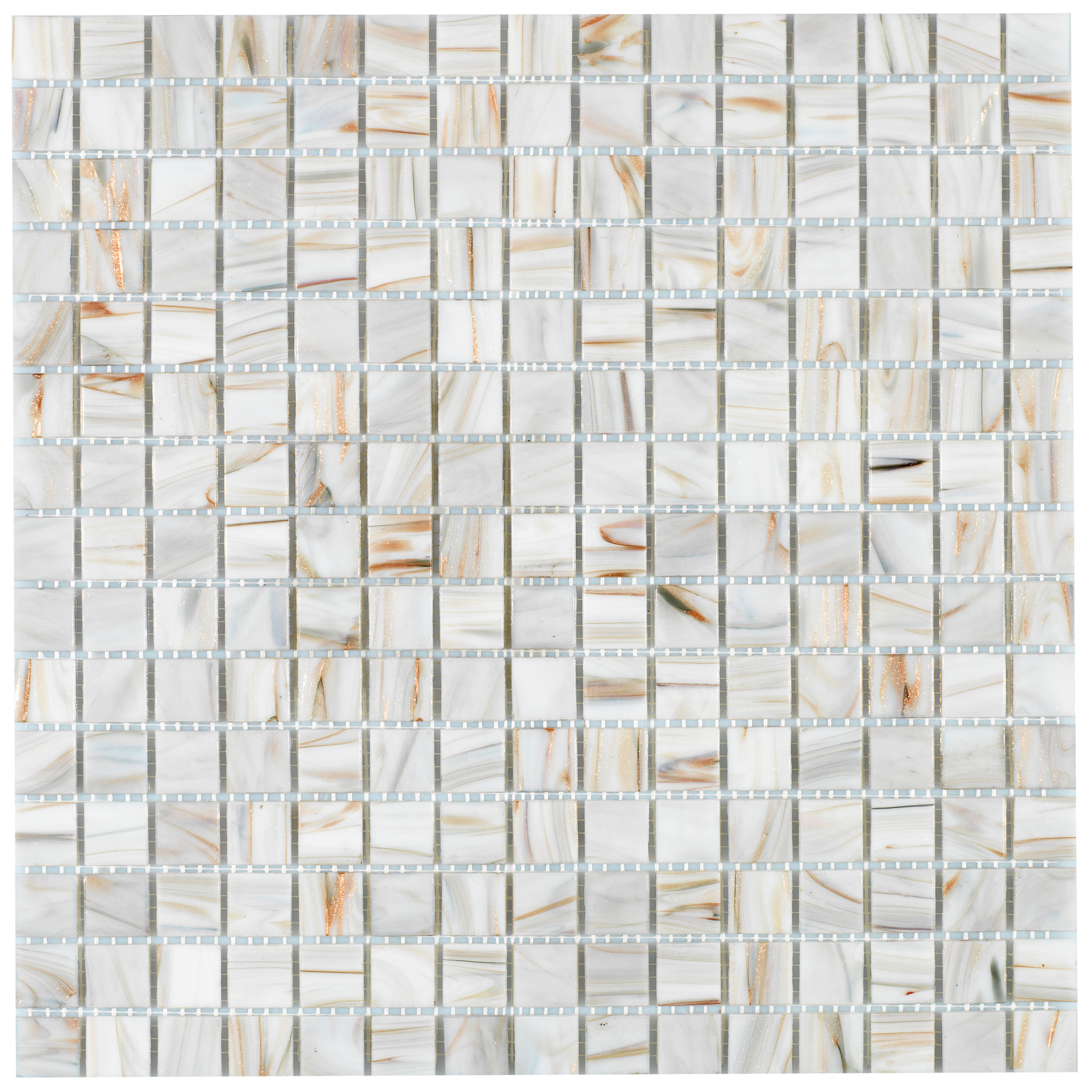 Glasmosaik Arredo Grå/Guld 2x2 cm