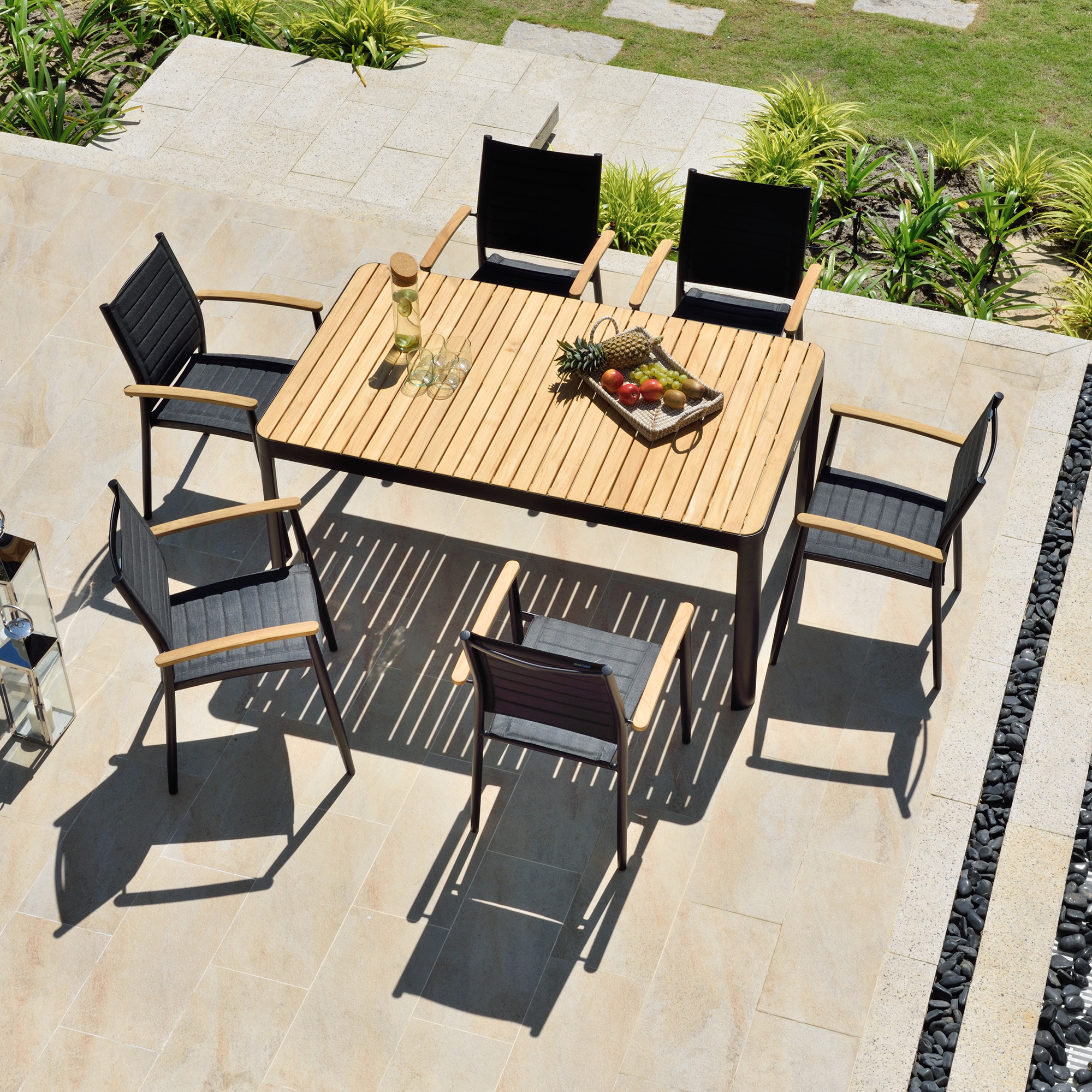 Matgrupp LifestyleGarden Portals Dark 161 med 6 Stolar