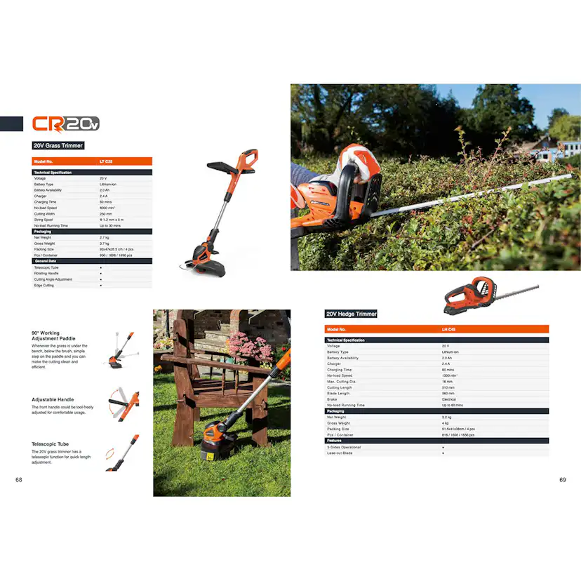 Grästrimmer Yardforce 20V Med Batteri och Laddare