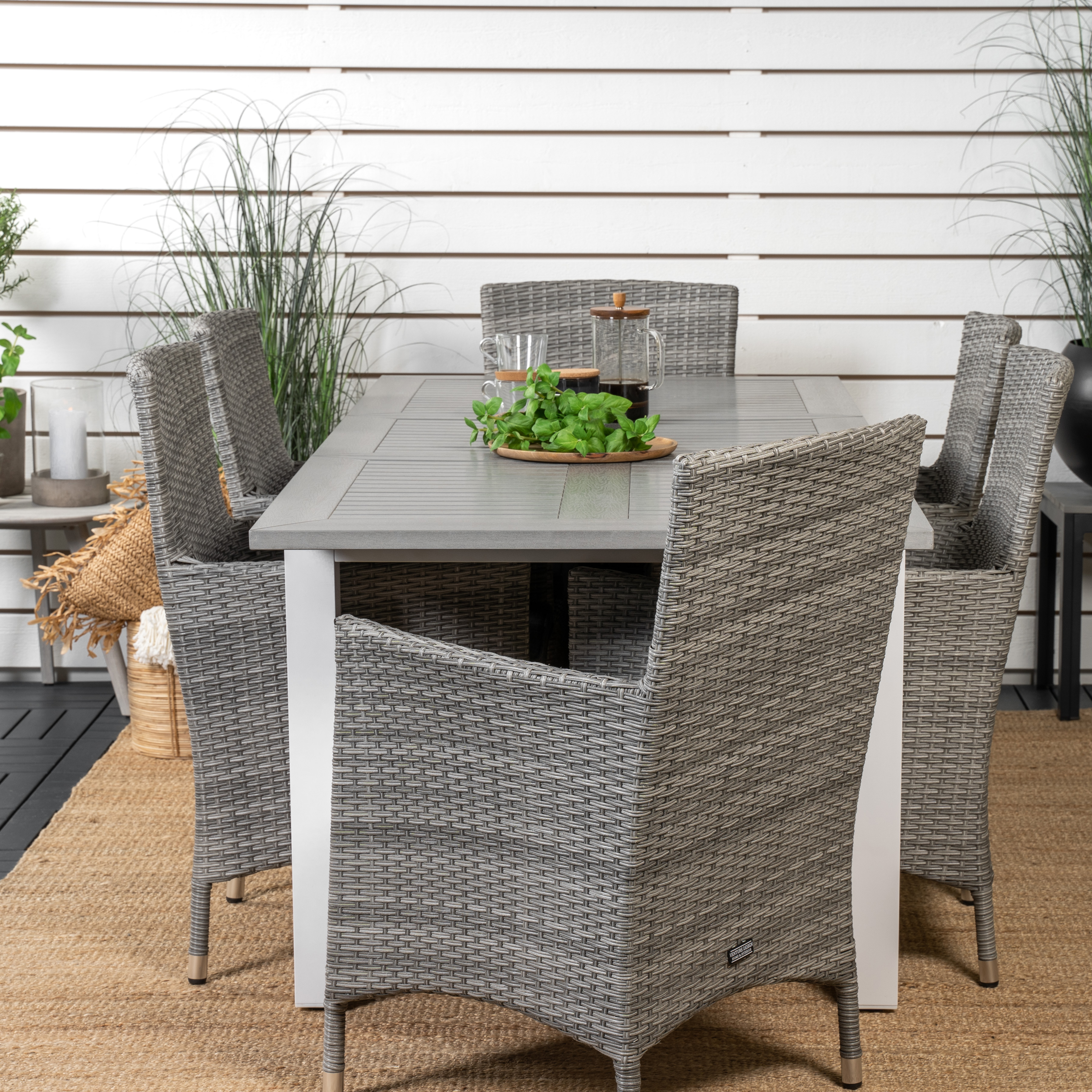 Matgrupp Venture Home Aleyna 160/240 med 6 Milwa Stolar