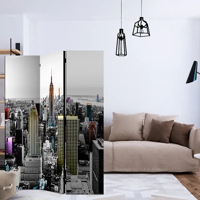 Rumsavdelare Skärmvägg Arkiio Iridescent Skyscrapers 135x172 cm