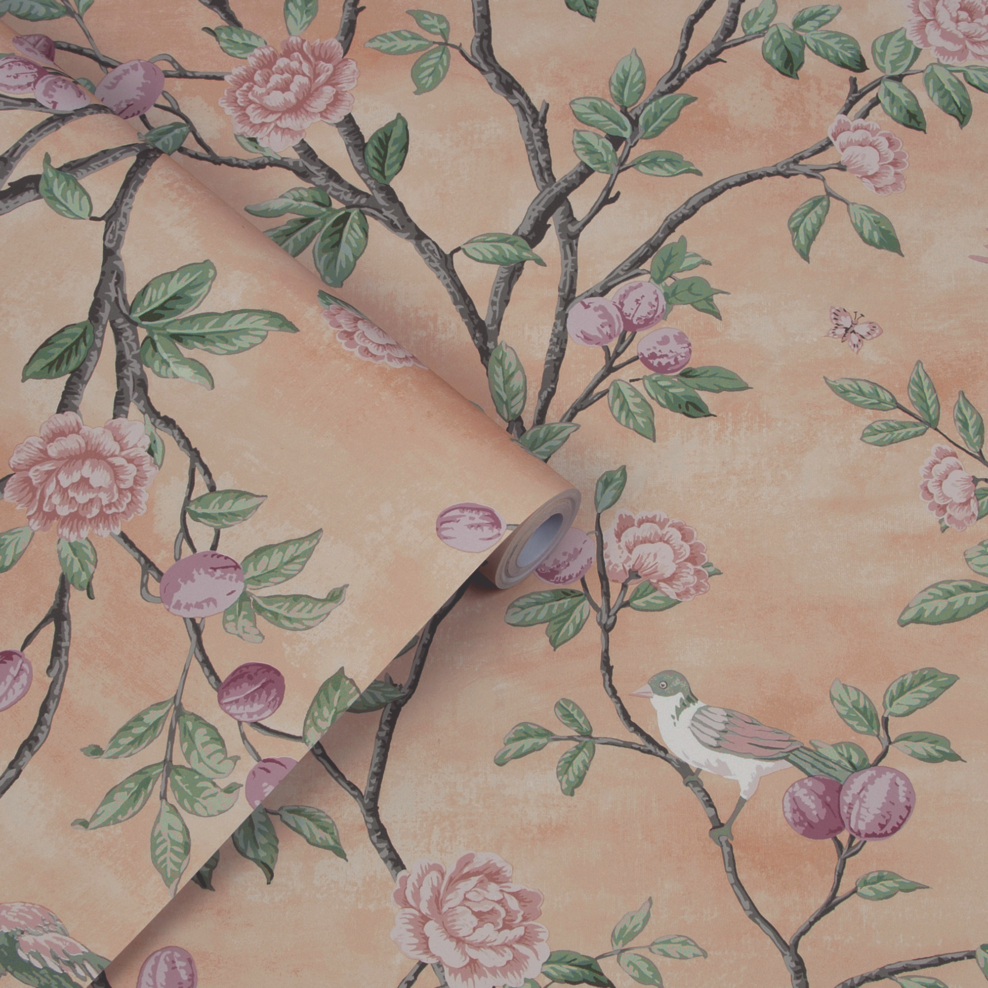 Tapet Laura Ashley Eglantine Blush EasyUp, Mönstrad Flerfärgad