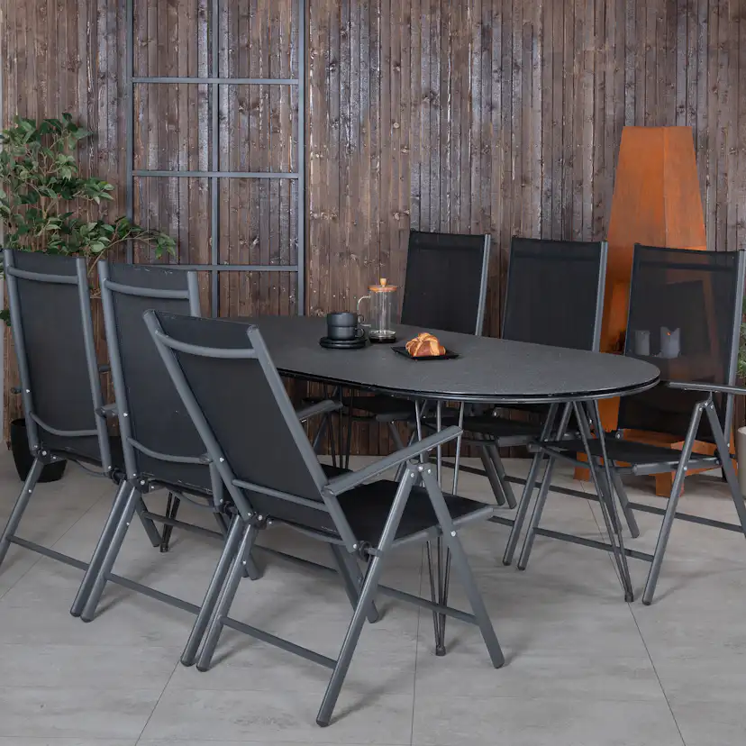 Matgrupp Venture Home Ville med 6 Bend Matstolar