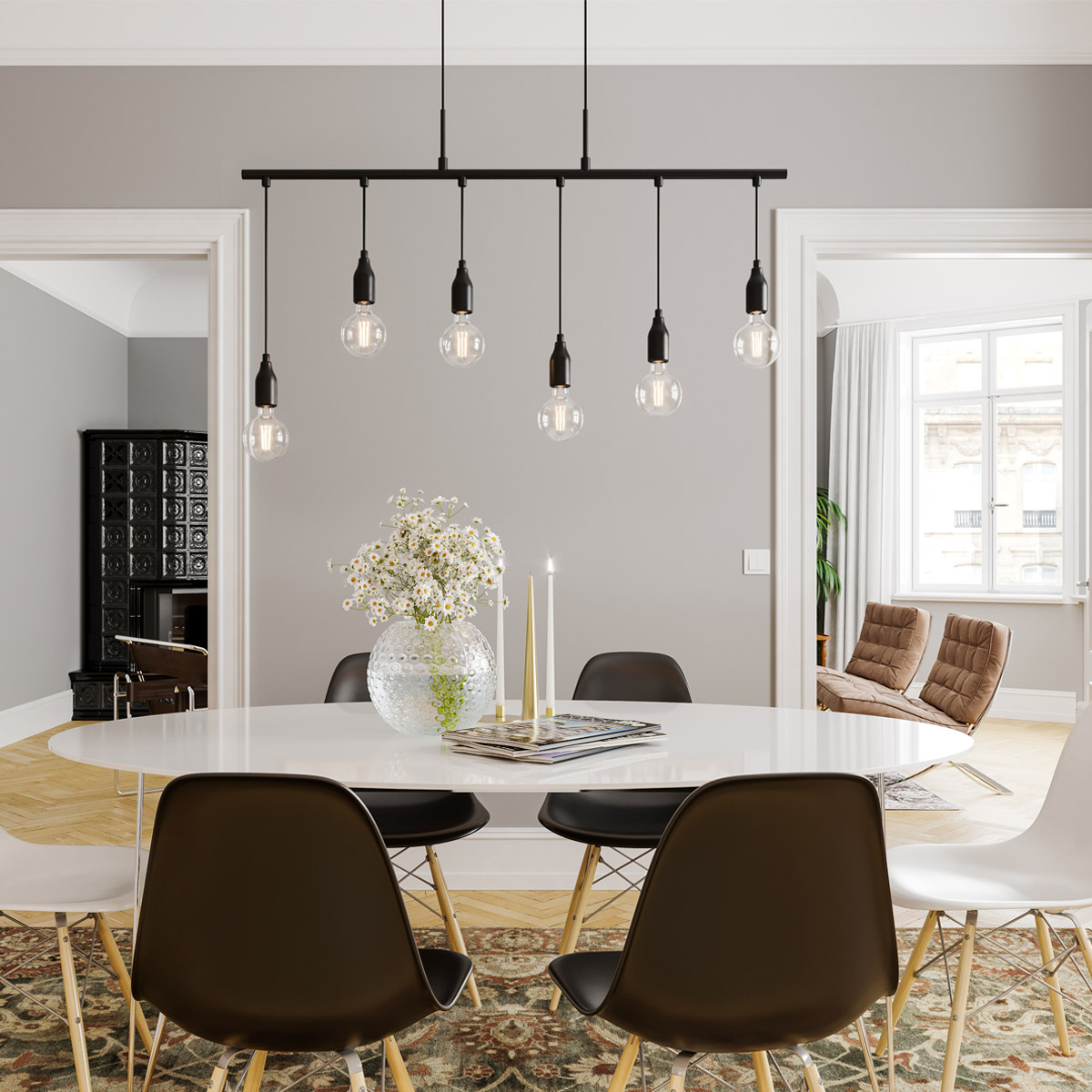 Taklampa By Rydéns Skyline 6L Svart Matt