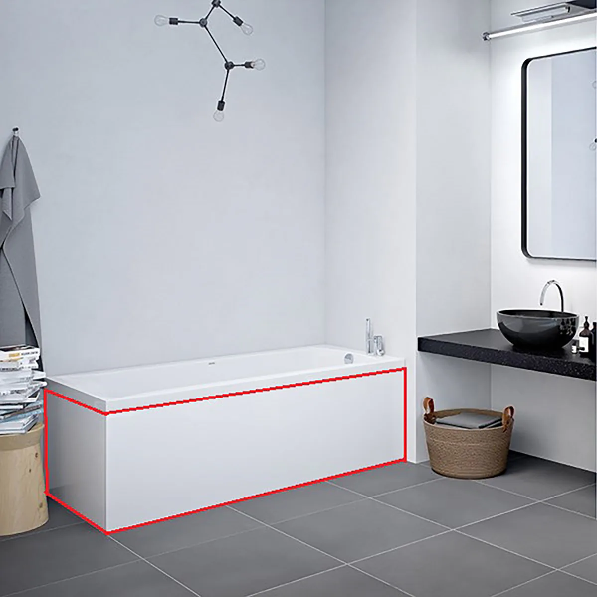 L-panel till badkar 1600x700x515mm 1600x700 mm