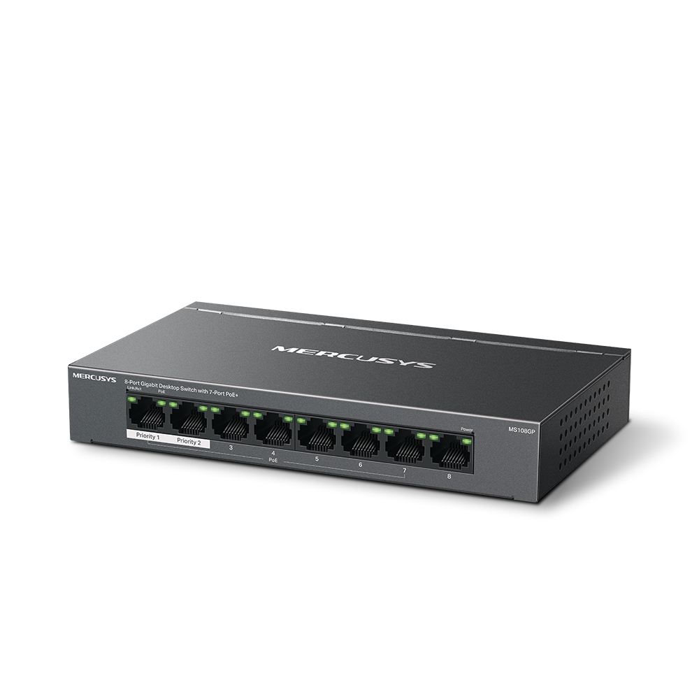 Desktop Switch Mercusys MS108GP 8-Port GIGABIT with 7-Port PoE+