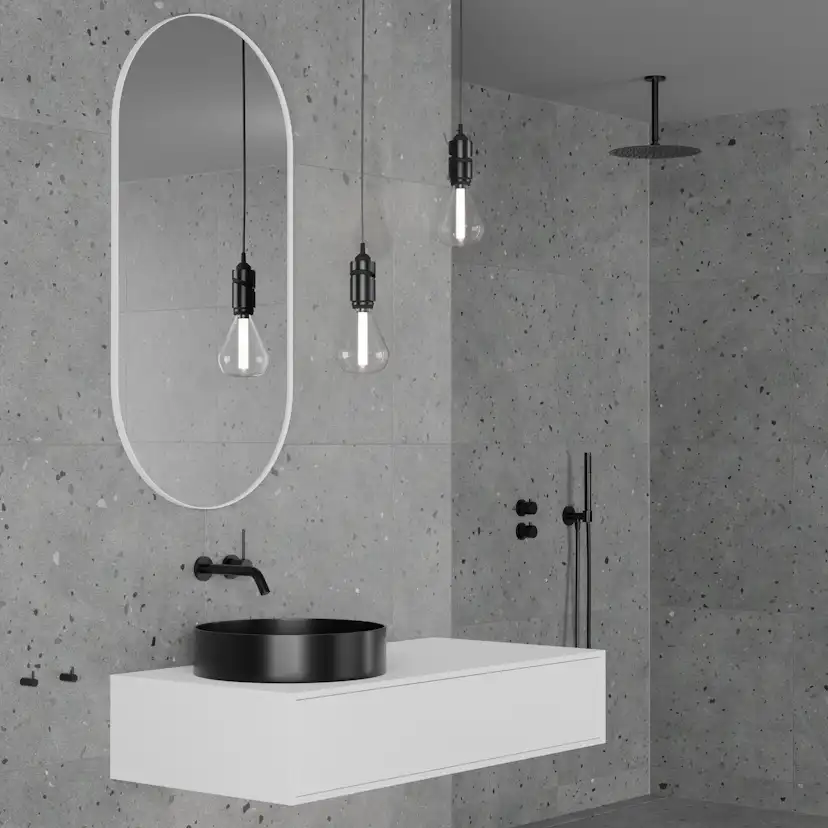 Takduschset Scandtap Steel Harmonized 2Z för Inbyggnad Shadow Shadow/Svart