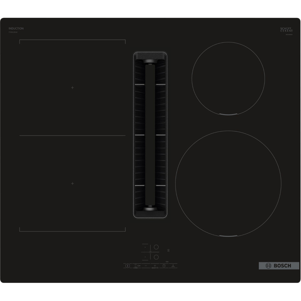 Induktionshäll Bosch PVS611B16E Serie 4 med Inbyggd Fläkt 60 cm med TouchSelect-styrning