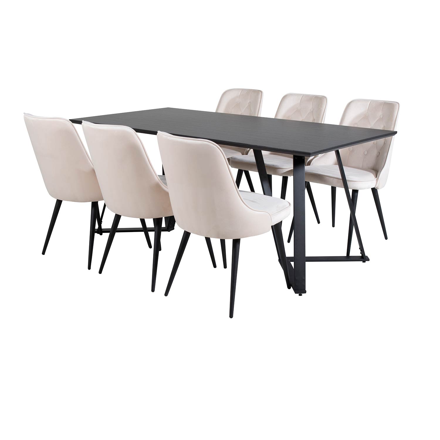 Matgrupp Venture Home Madde med 6 Vera Stolar Sammet