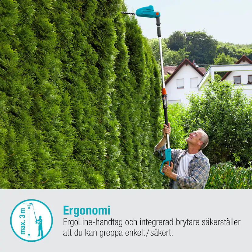 Teleskopisk Häcksax Gardena THS 42/18V P4A Komplett (2,5Ah batteri + standardladdare)