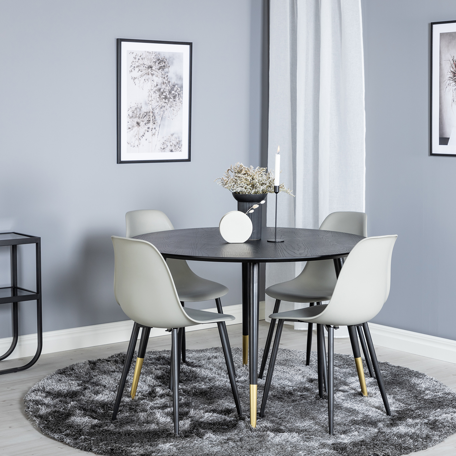 Matgrupp Venture Home Dipp Ø115 cm med 4 Polar Plast Stolar