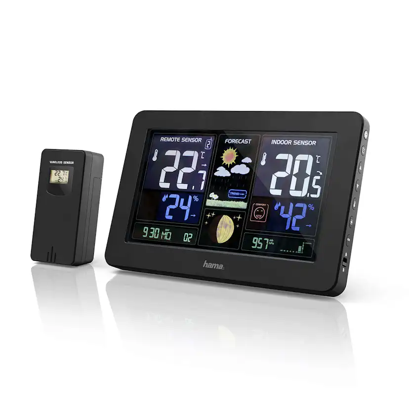 Väderstation Hama Premium Trådlös Termometer med WiFi & Multigivare Svart