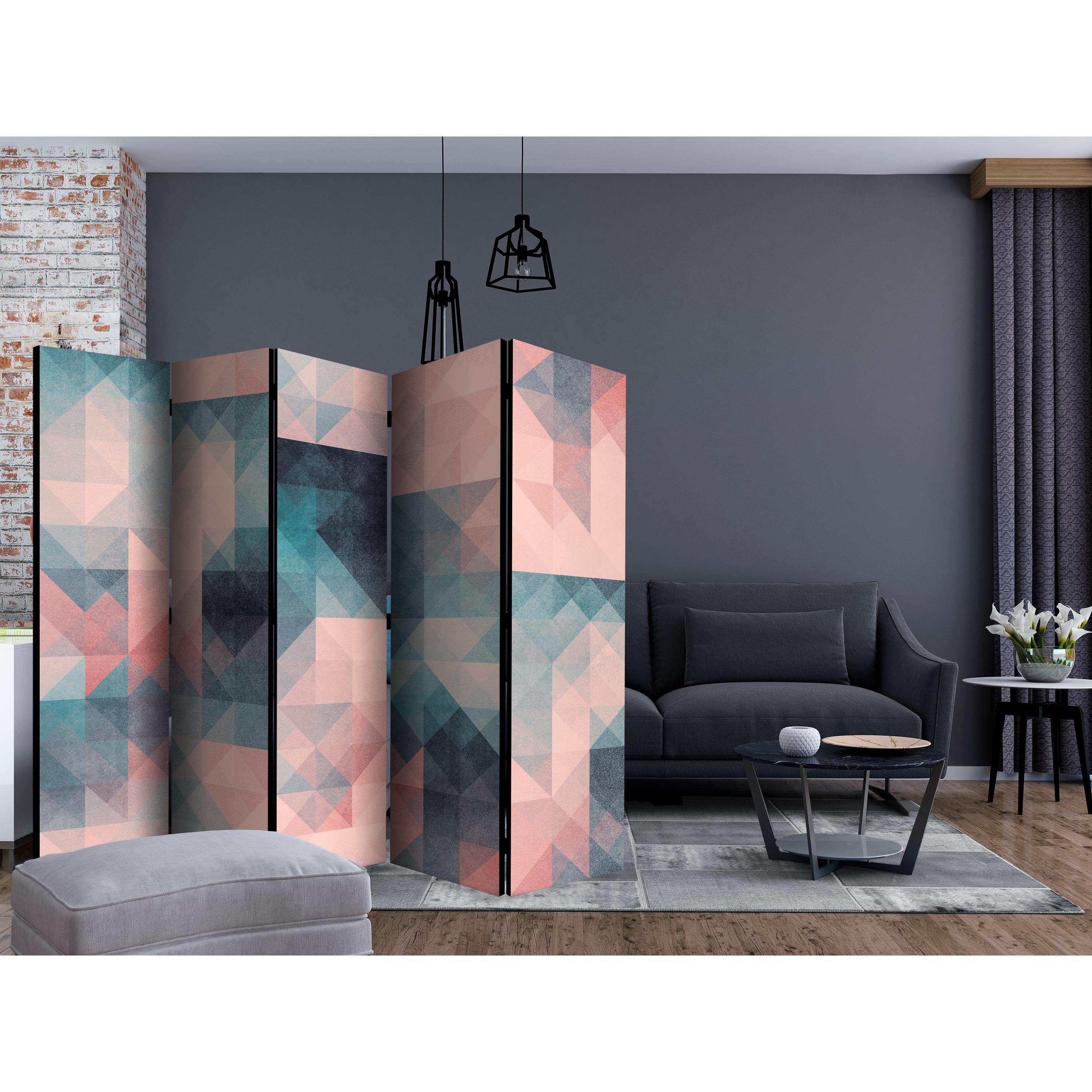 Rumsavdelare Skärmvägg Arkiio Pixels Green and Pink II 225x172 cm