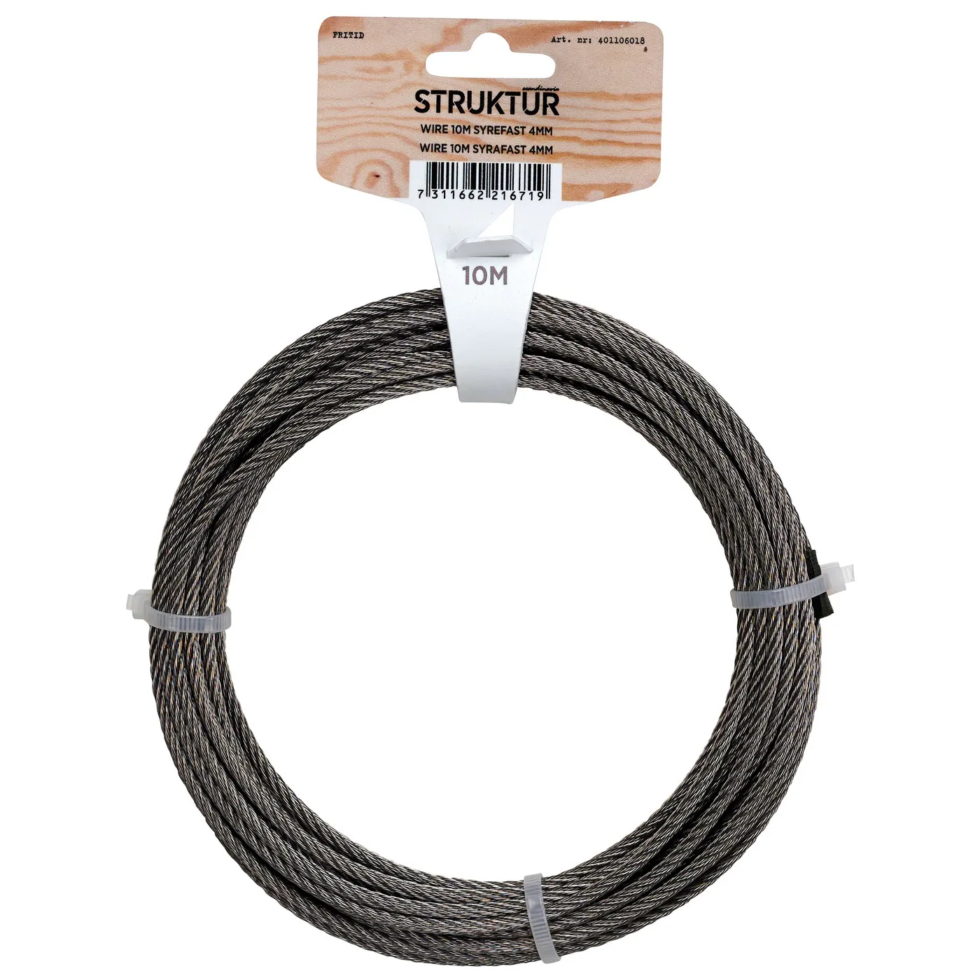 WIRE SYRAFAST 10M Ø4MM Rostfri, D: 4 mm, L: 10 m