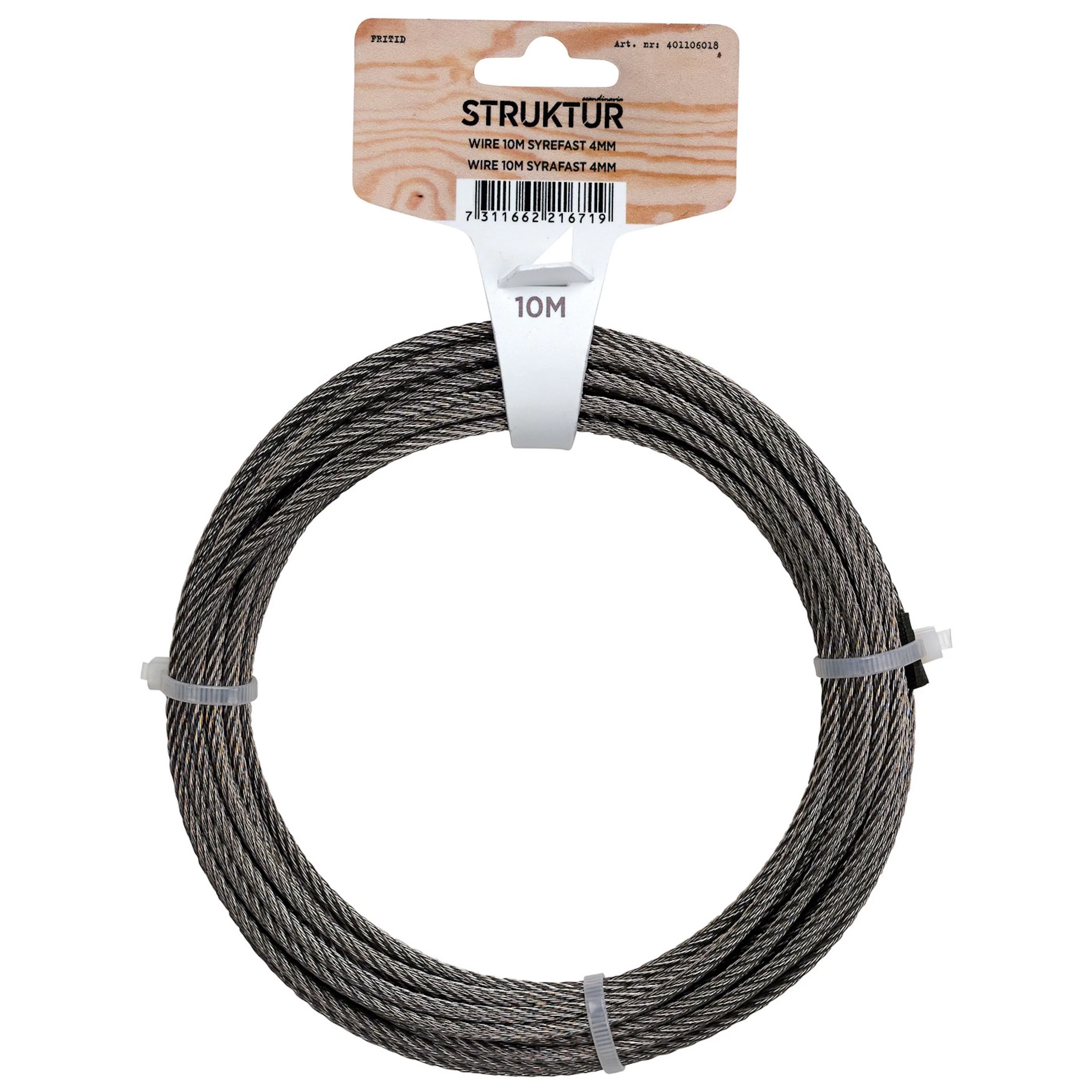 WIRE SYRAFAST 10M Ø4MM Rostfri, D: 4 mm, L: 10 m