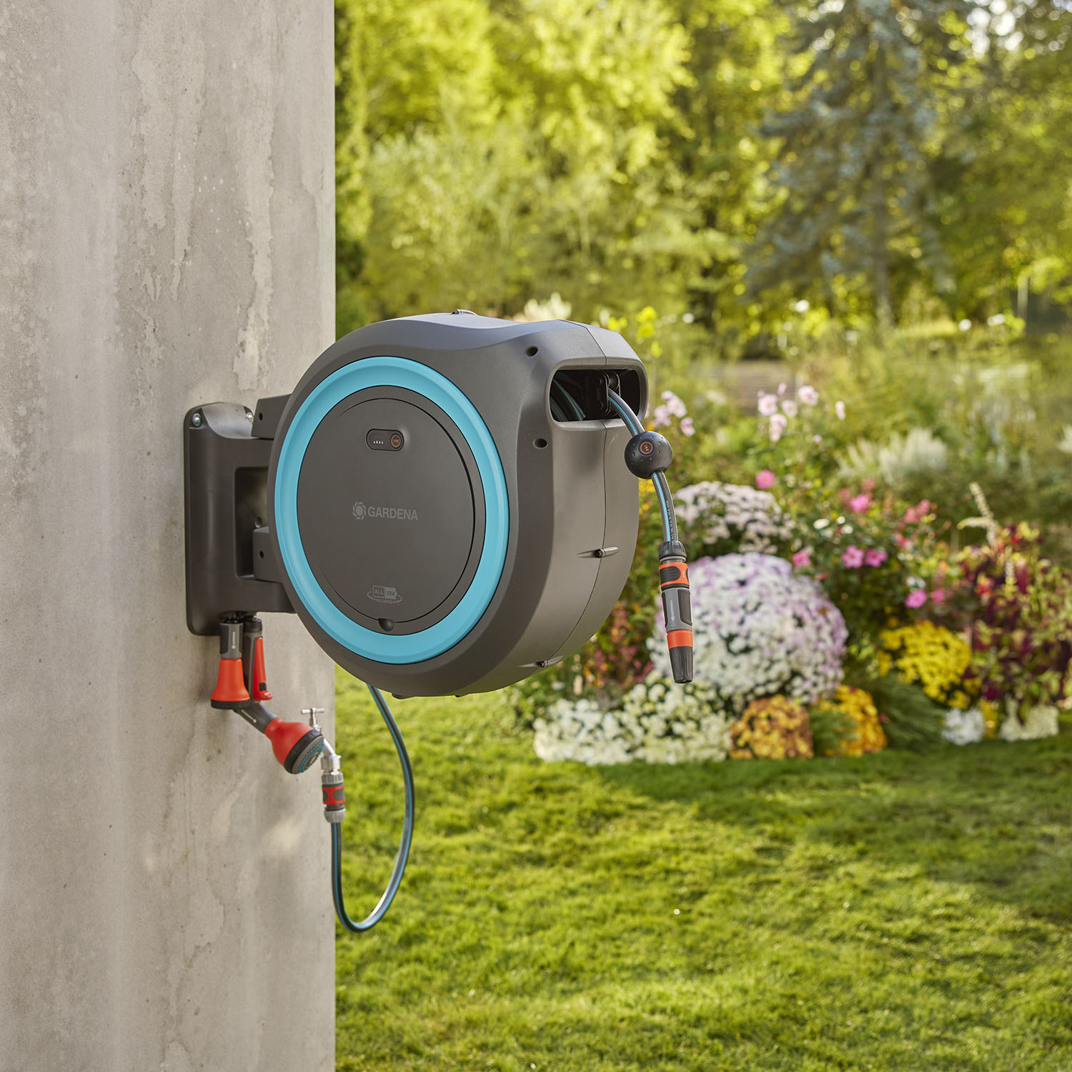 Slangbox Gardena Batteridriven PowerRoll XL 35 m Med Batteri & Laddare