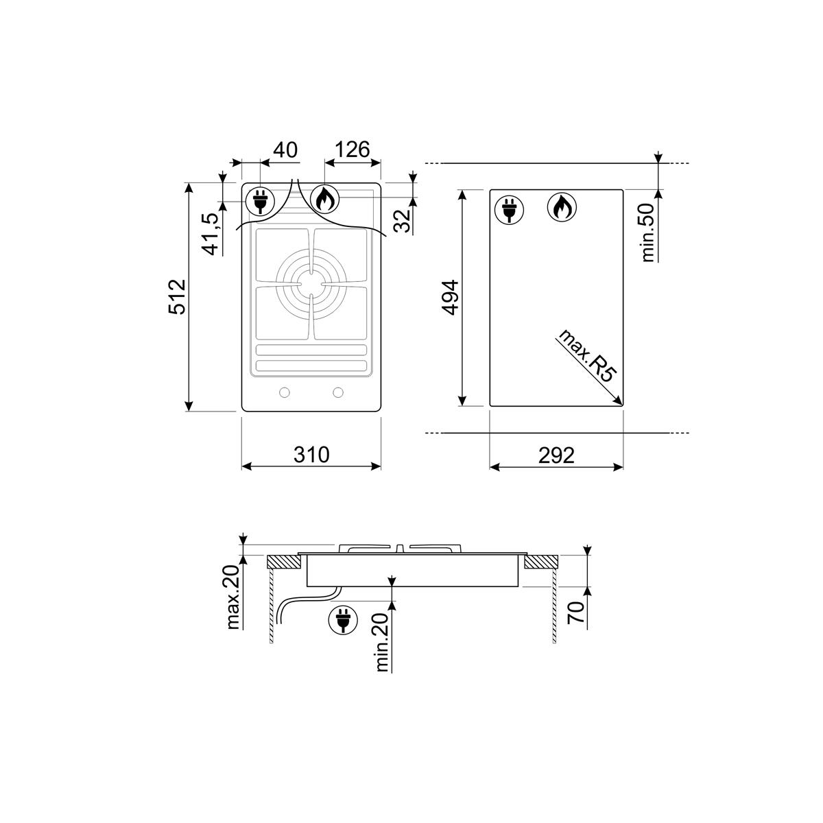 Gashäll Smeg PGF31G-1