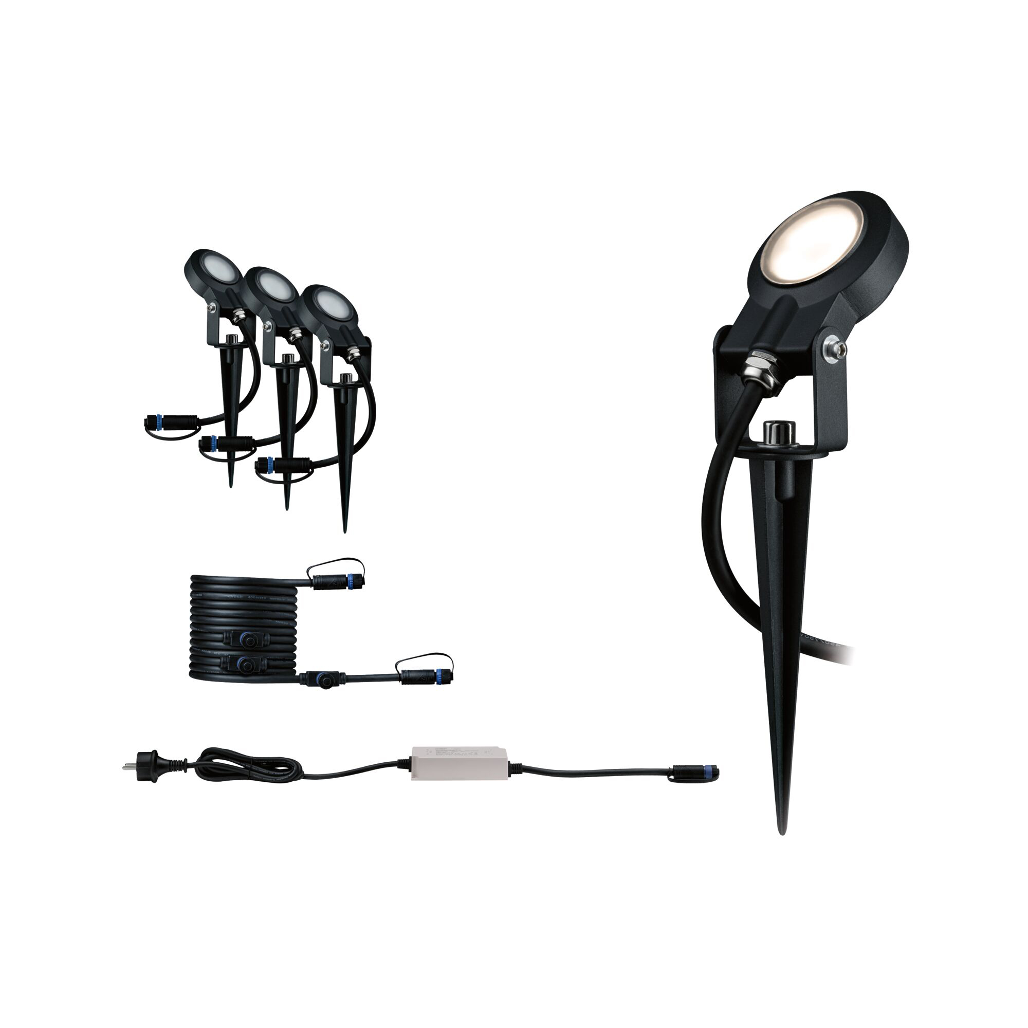 Spotlight Paulmann Sting Plug & Shine LED IP67 24V 3-pack med Kabel och Transformator