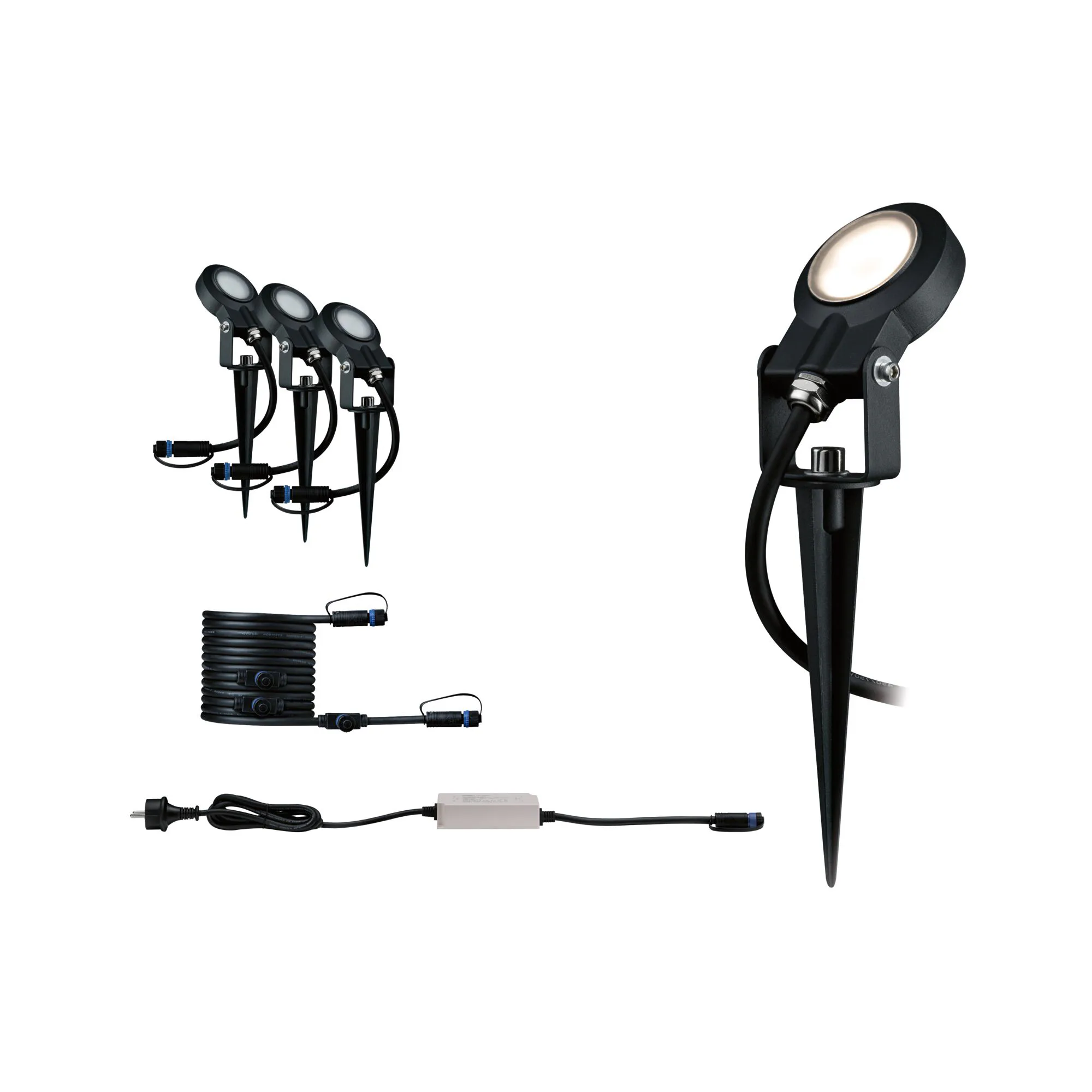 Spotlight Paulmann Sting Plug & Shine LED IP67 24V 3-pack med Kabel och Transformator