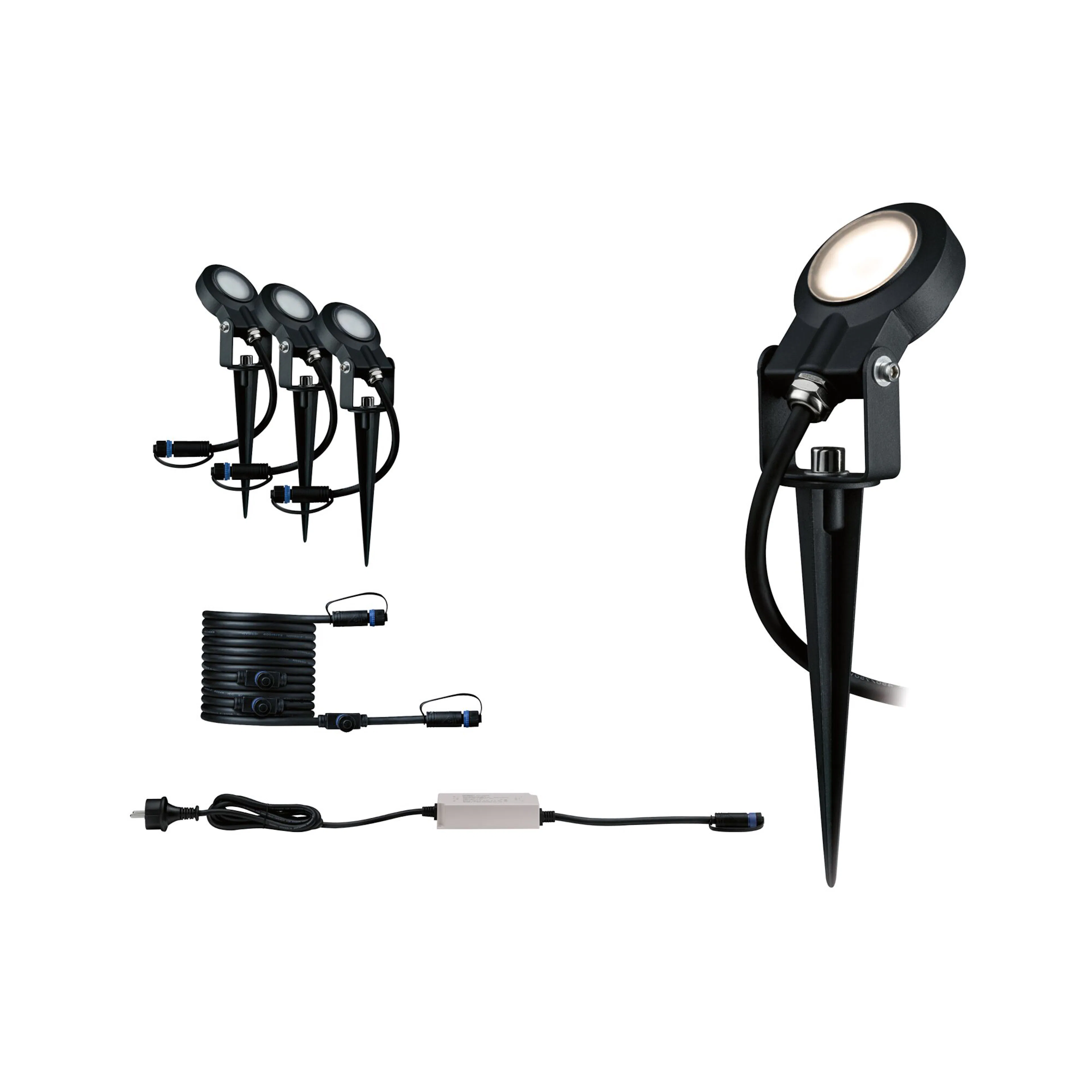 Spotlight Paulmann Sting Plug & Shine LED IP67 24V 3-pack med Kabel och Transformator