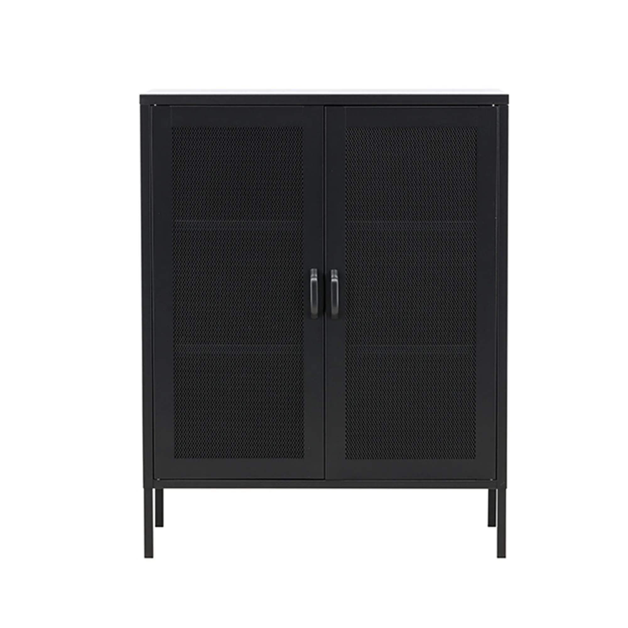 Misha - Low cabinet mesh doors - Black Svart