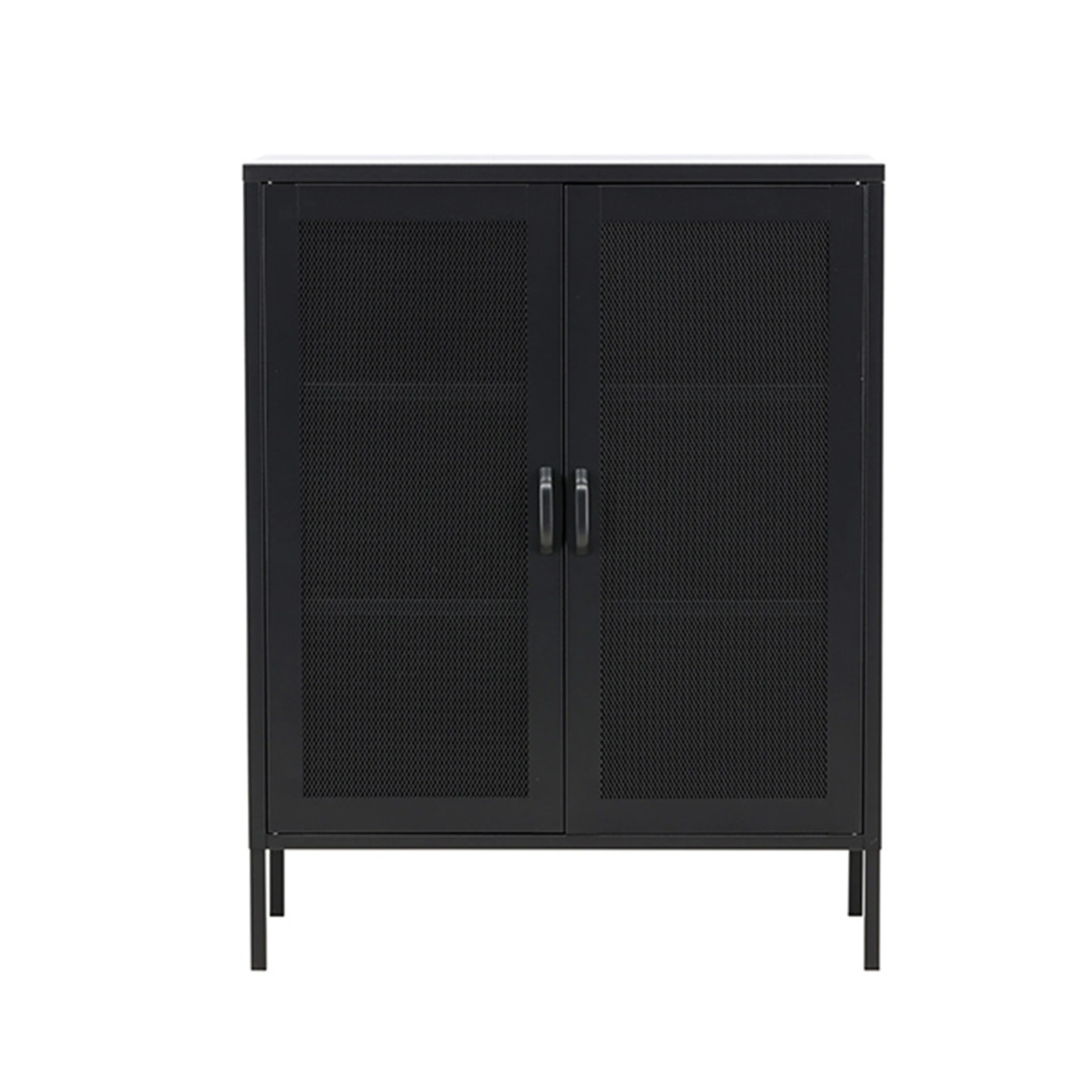 Misha - Low cabinet mesh doors - Black Svart