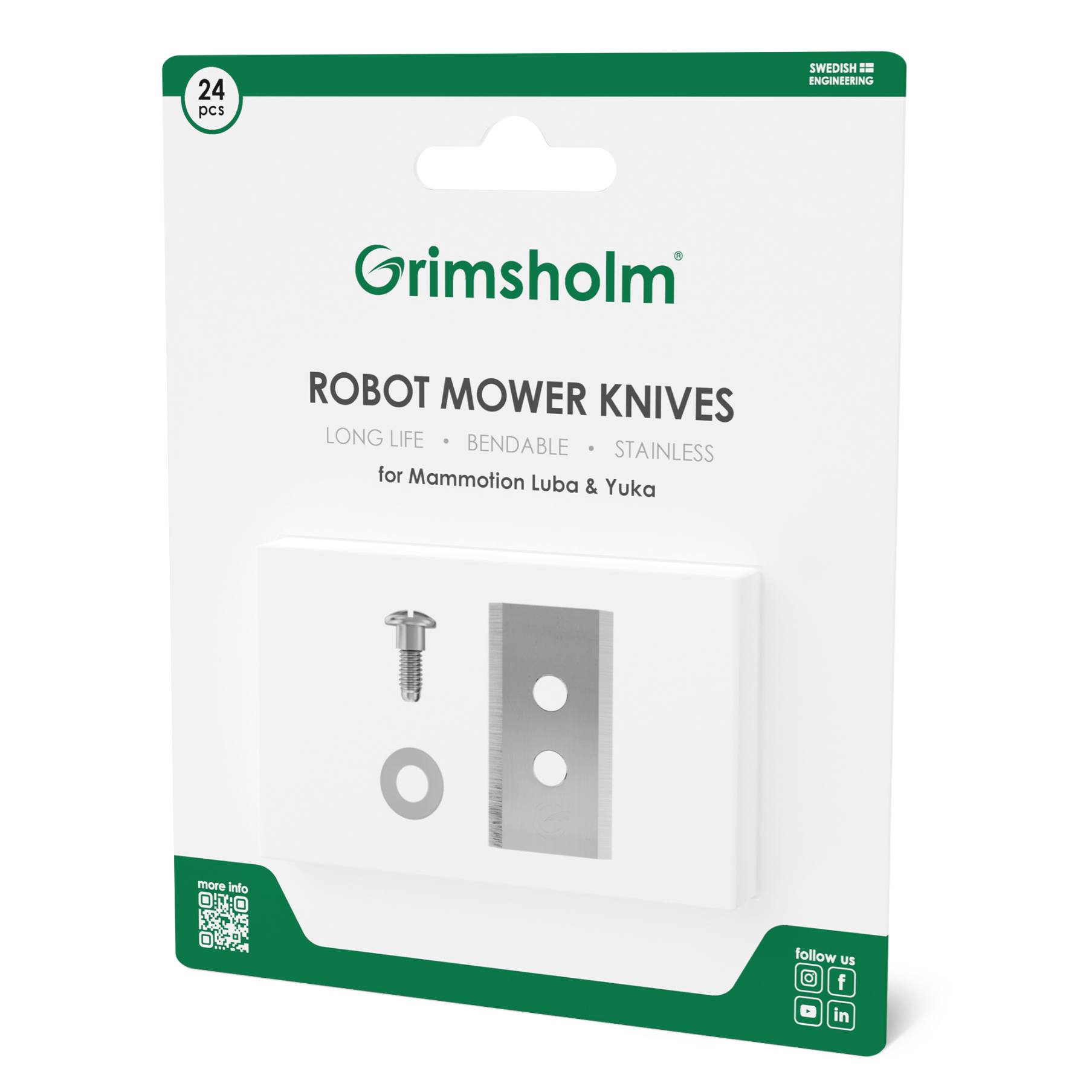 Knivar Grimsholm För Mammotion Luba & Yuka 24-Pack