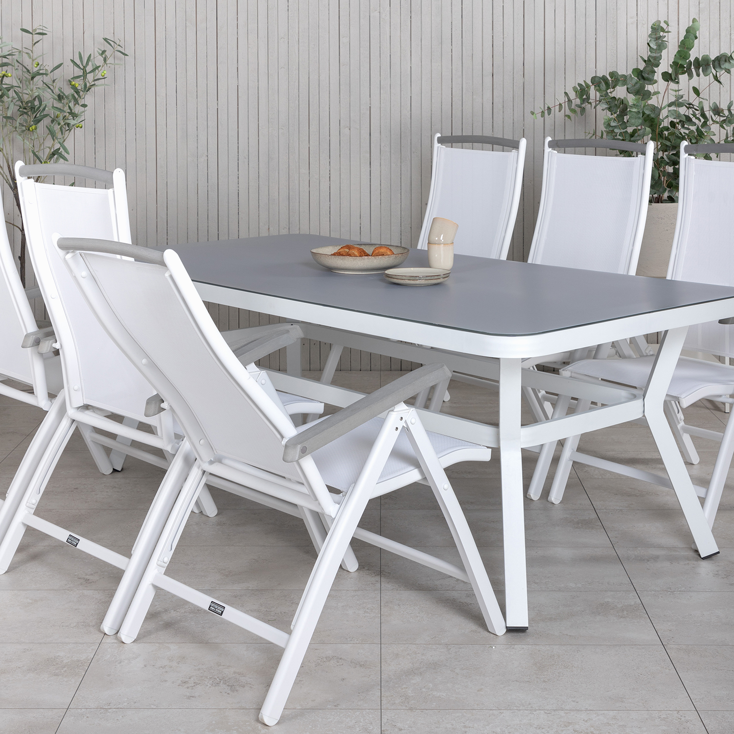 Matgrupp Utomhus Venture Home Virya 160x90 med 6 Albany PositionsTrädgårdsstolar