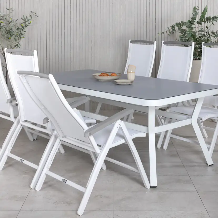 Matgrupp Utomhus Venture Home Virya 160x90 med 6 Albany PositionsTrädgårdsstolar