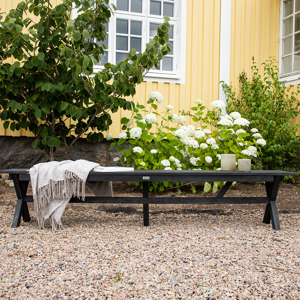 Rives Bench/sofa Acacia - Black /    36*230*45 Svart