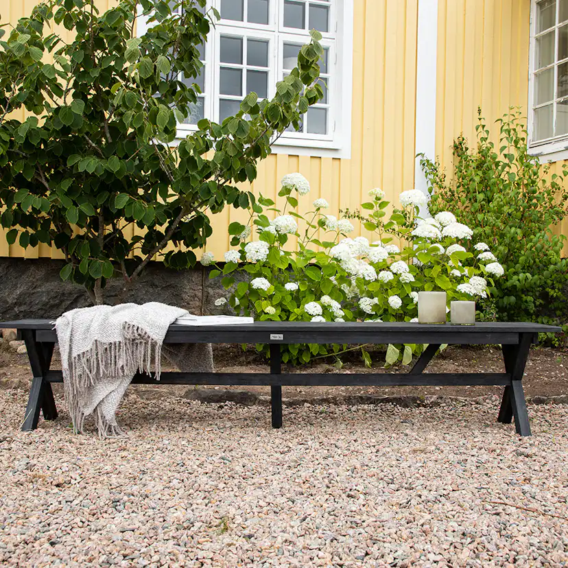 Rives Bench/sofa Acacia - Black / 36*230*45 Svart