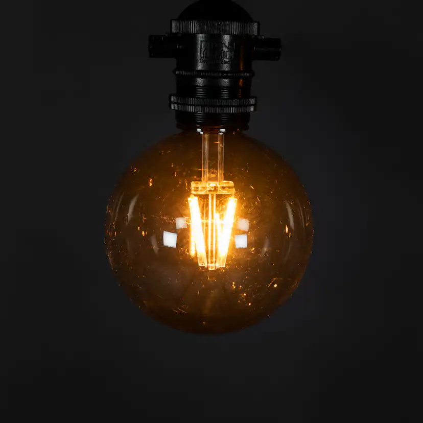 Ljusslinga Gnosjö Konstsmide Partyslinga Startset E27 10st LED-lampor Amber Rökfärgade