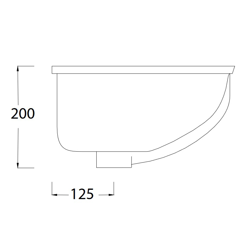 Tvättställ Lavabo Tea 205 470 mm 470x385x200 mm