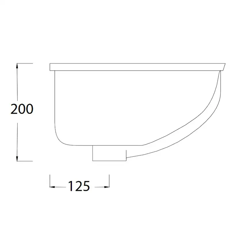 Tvättställ Lavabo Tea 205 470 mm 470x385x200 mm