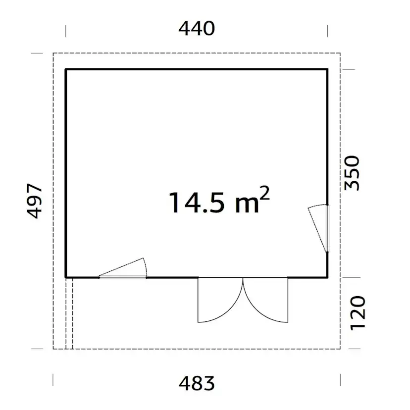 Trädgårdshus Palmako Grace 15,4 m2