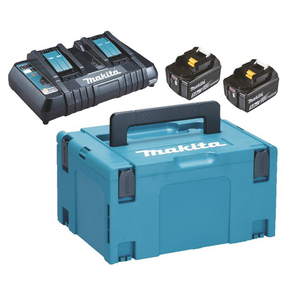 Batterikit Makita LXT 2xBL1850B + DC18RD 18V 2x5Ah