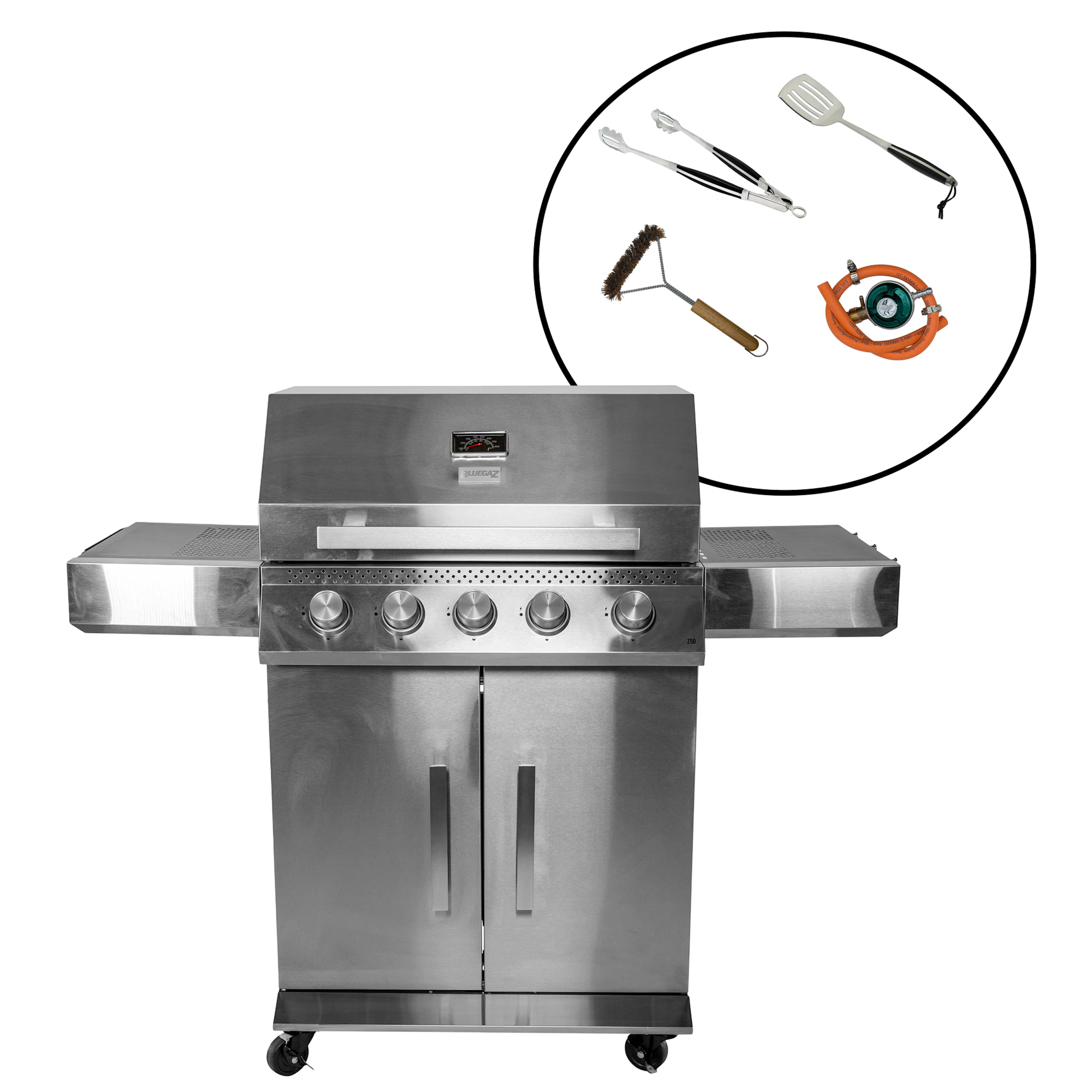 Gasolgrill Bluegaz Z50 Rostfri Paket Med Regulator & Grillset S
