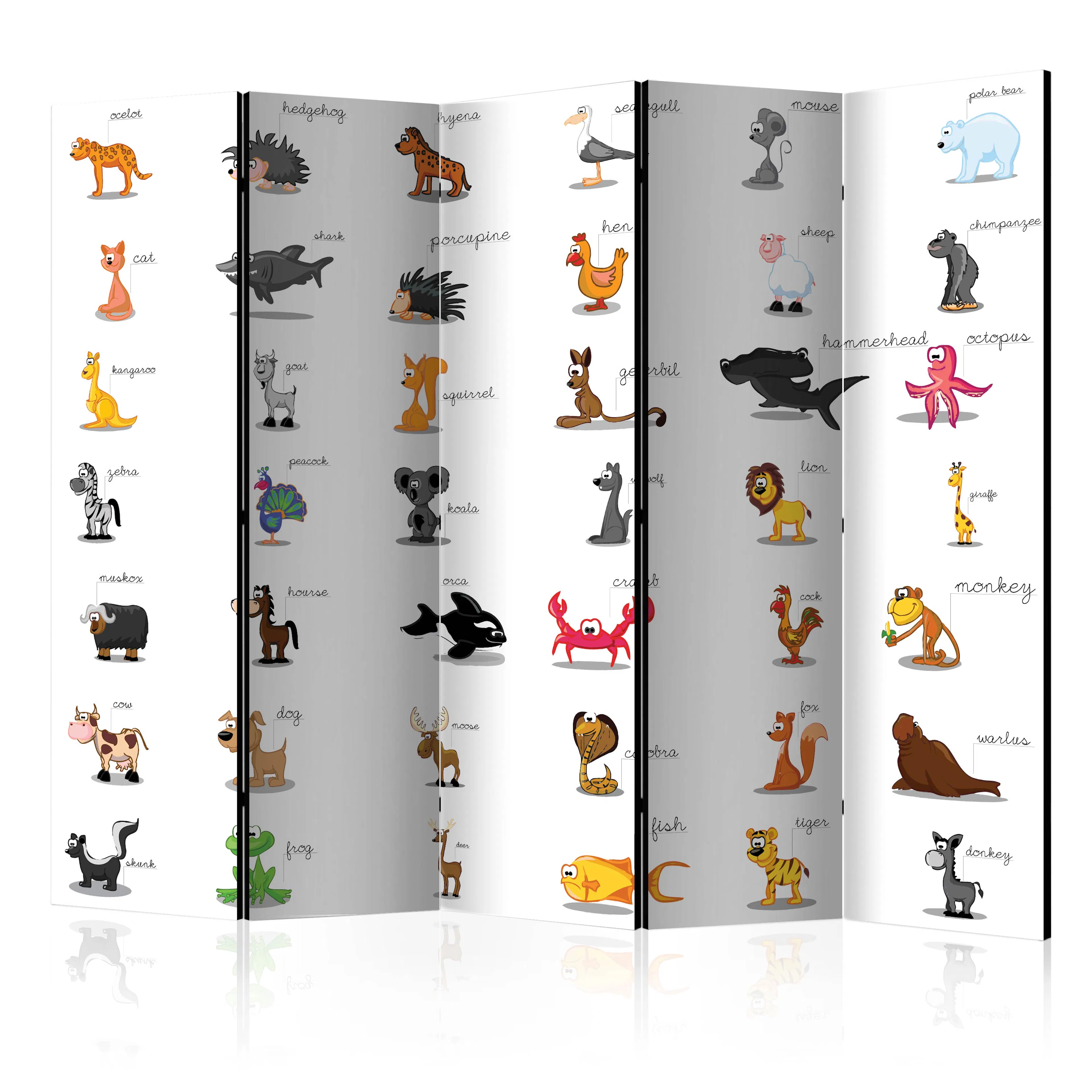 Rumsavdelare Skärmvägg Arkiio Learning by Playing Animals II 225x172 cm
