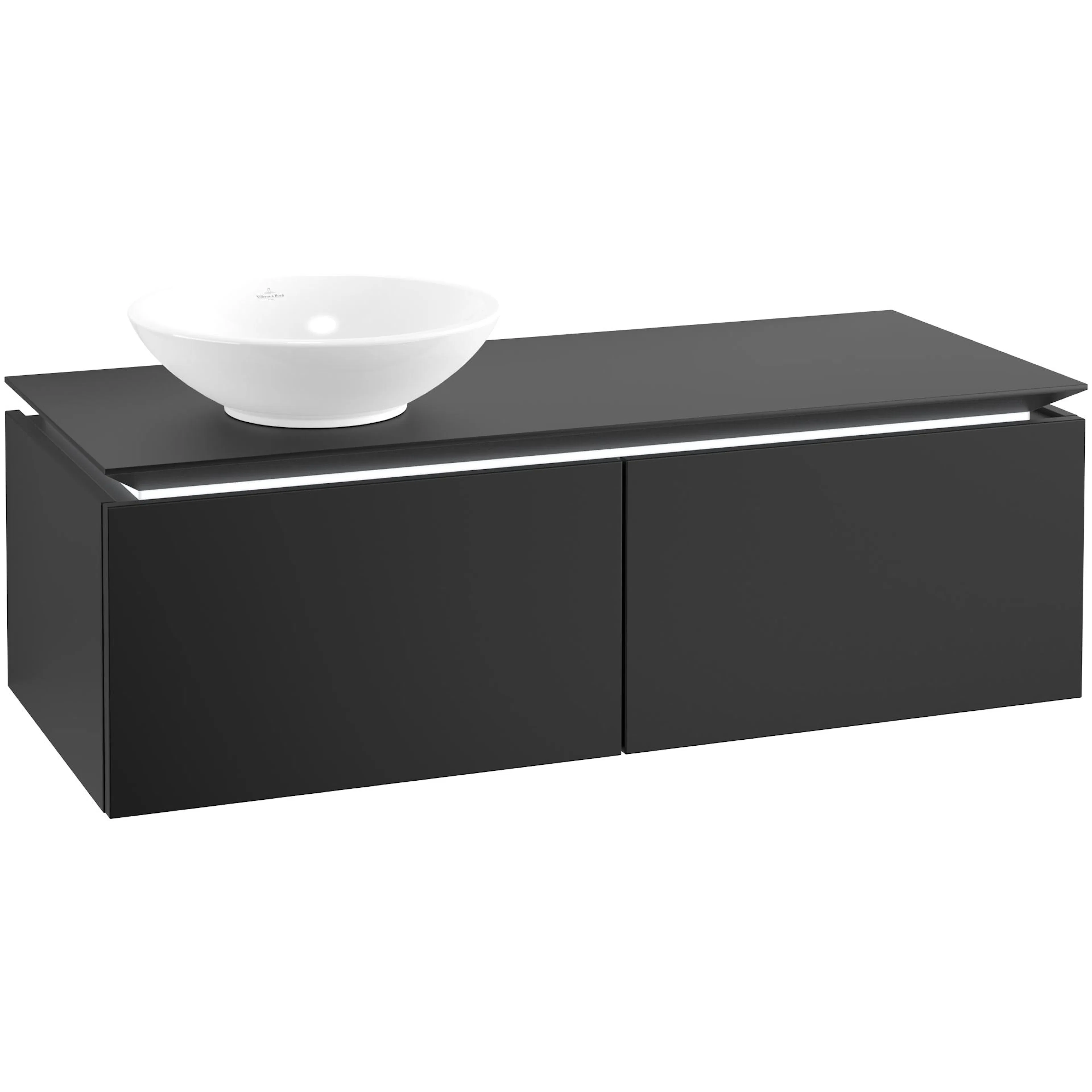 Tvättställsskåp Villeroy & Boch Legato Kompakt 1200 med 2 Lådor för Ocentrerat Ytmonterat Tvättställ