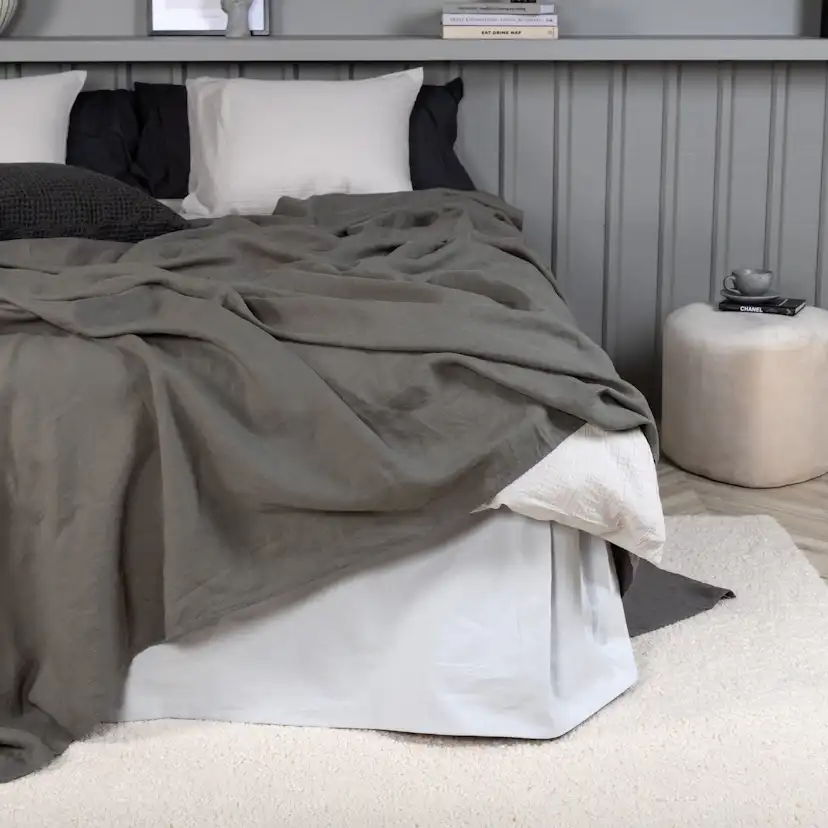 Milo Bedspread Linen - Light grey / - 150*250 Ljusgrå, Mått: 250x150 cm