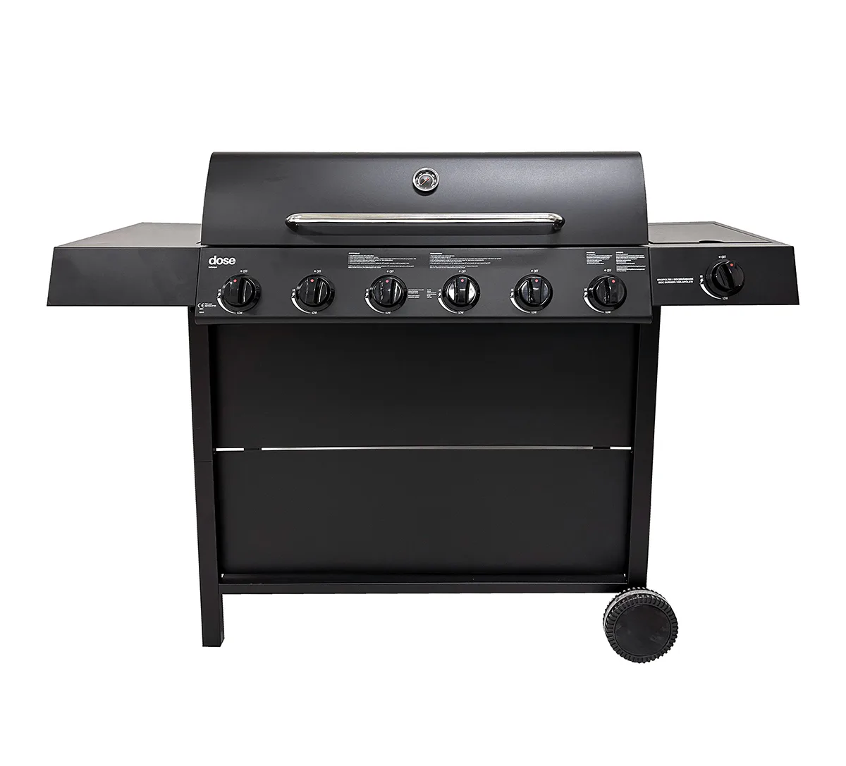 Gasolgrill Dose Barbeque 6+1 Brännare Svart