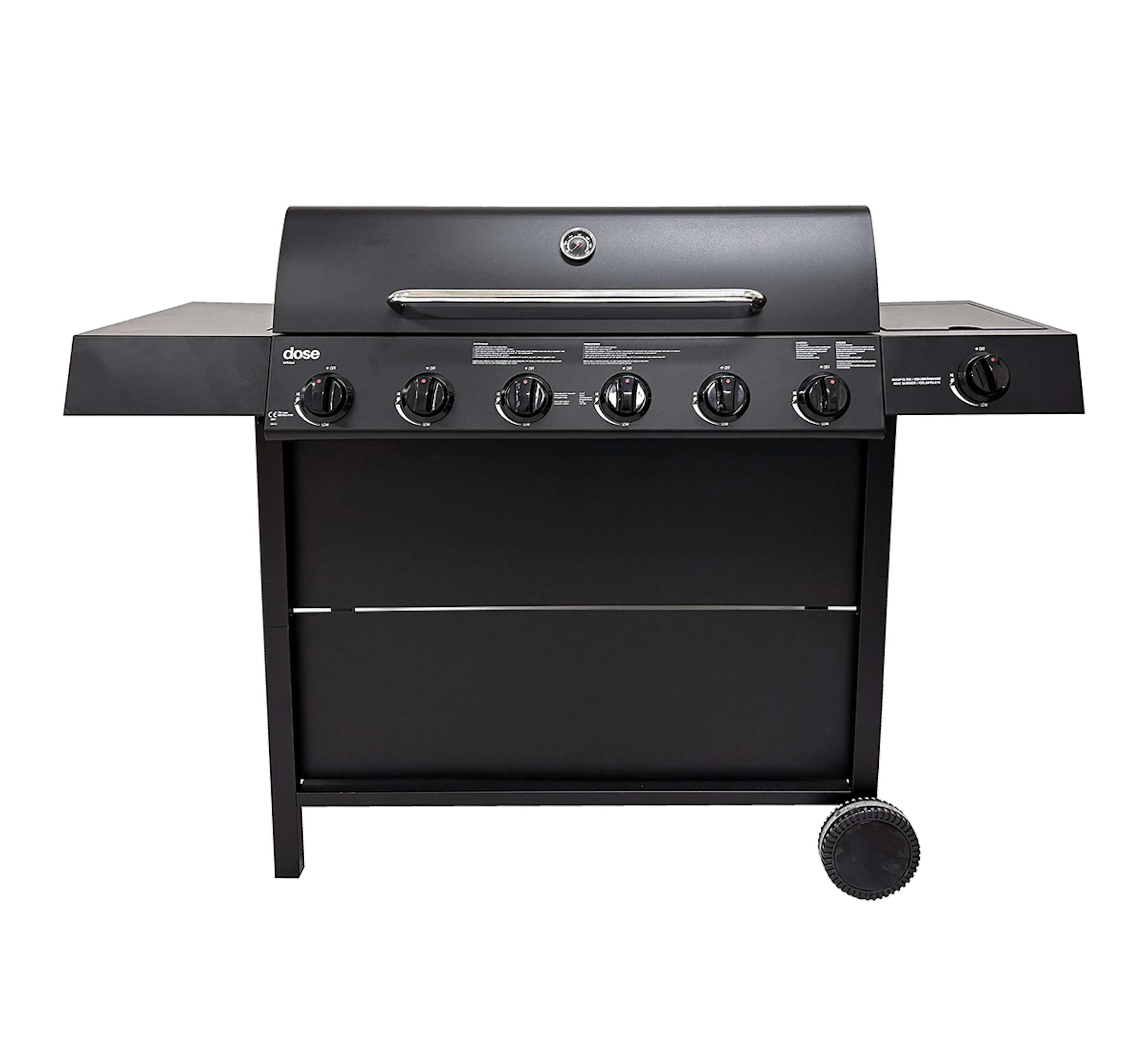 Gasolgrill Dose Barbeque 6+1 Brännare Svart