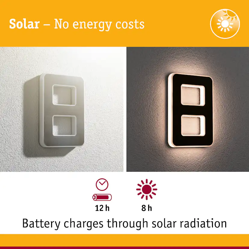 Fasadbelysning Solcell LED Paulmann Husnummer 0-9 med belysning inkl. utbytbart batteri IP44