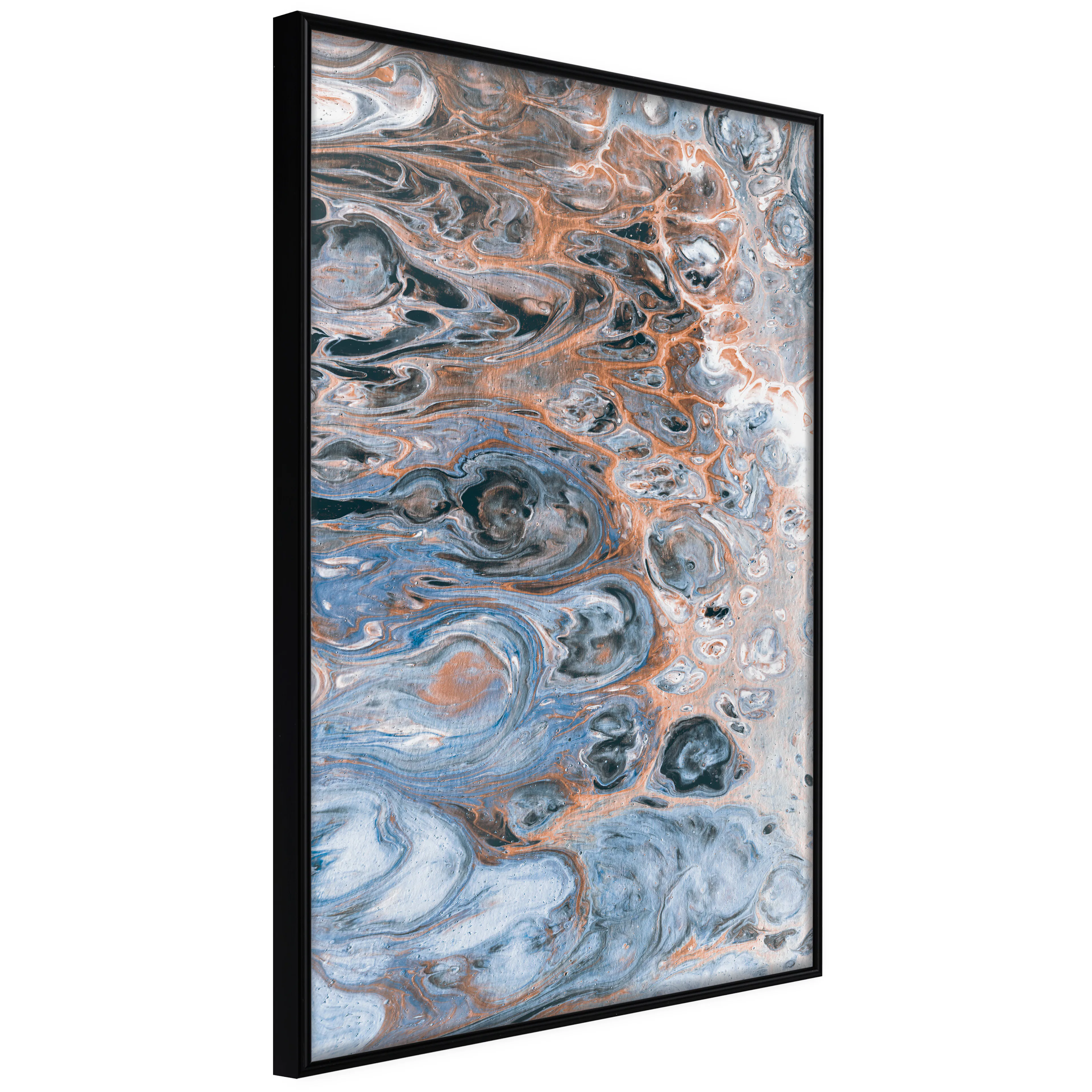 Affisch - Sienna Blue Marble [Poster] 20x30 Svart ram, 20x30 cm
