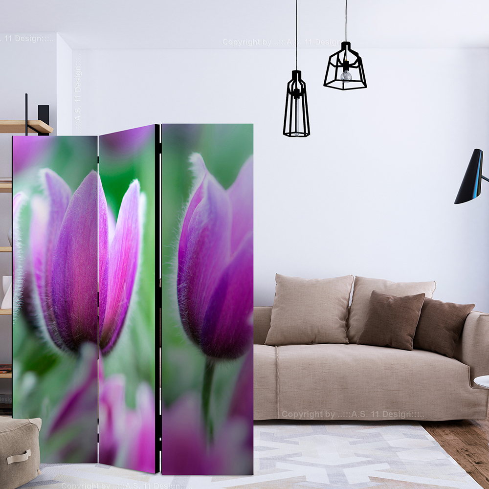 Rumsavdelare Skärmvägg Arkiio Purple Spring Tulips 135x172 cm