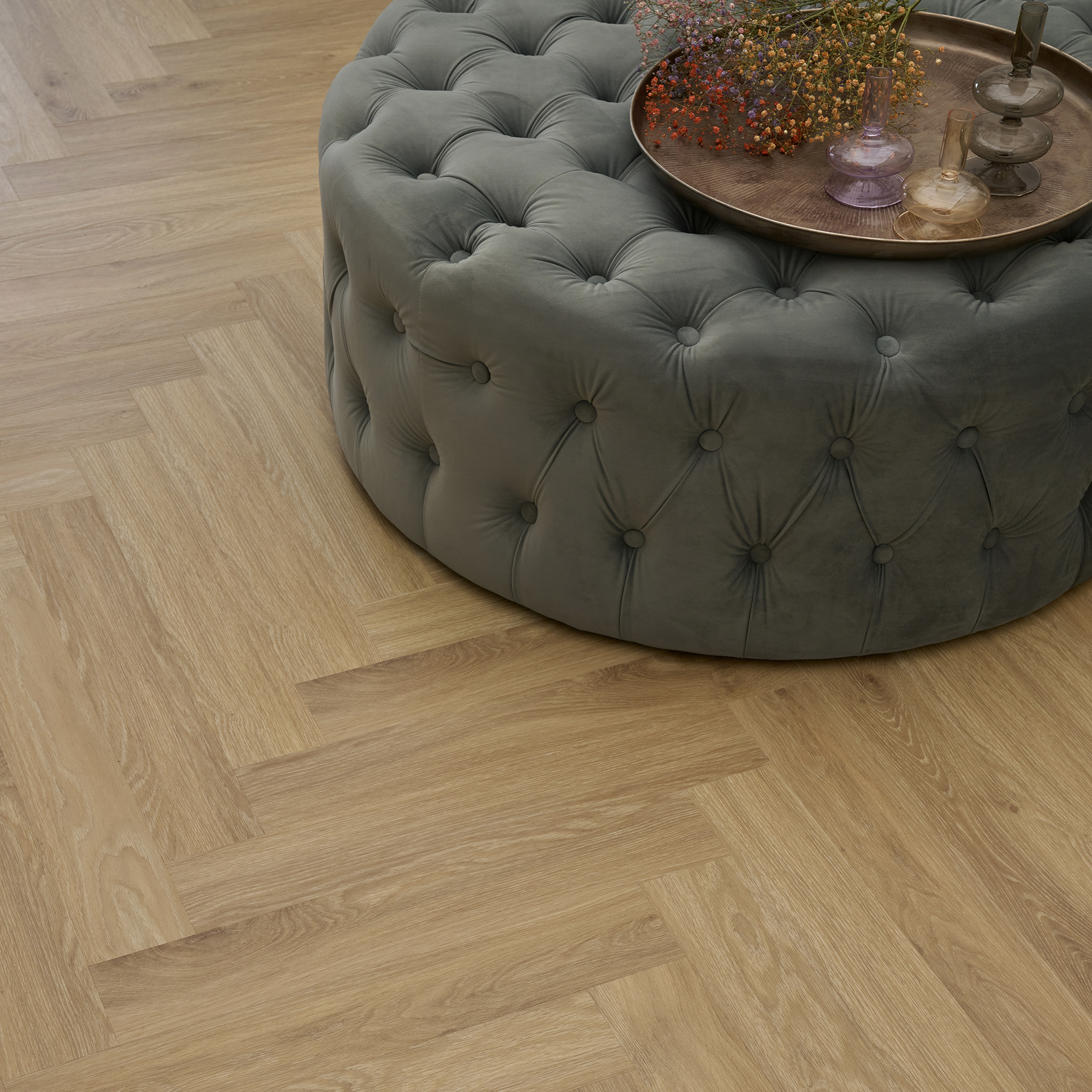 Vinylgolv Novego Classic Fiskbensmönster - Washed Oak